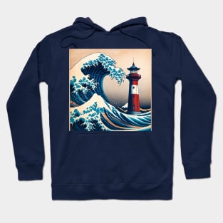 Kanagawa Lighthouse Wave - Lighthouse Japanese Hoodie